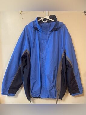 Lands' End Men's 3XL Blue Colorblock Squall Jacket - EUC